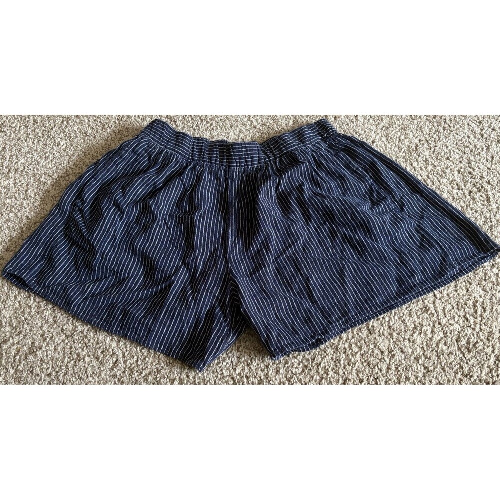 Women's GAP Navy Blue Pinstripe Linen Blend Shorts, Size XS